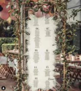Seating plan en cartón pluma 70x100 cm